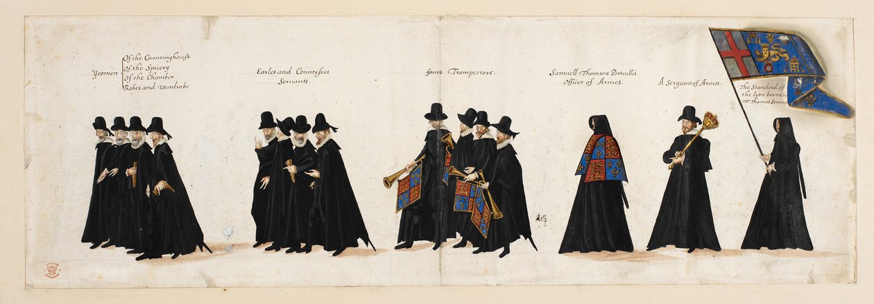 A procissão fúnebre da rainha Elizabeth I para a Abadia de Westminster, 28 de abril de 1603 de English School