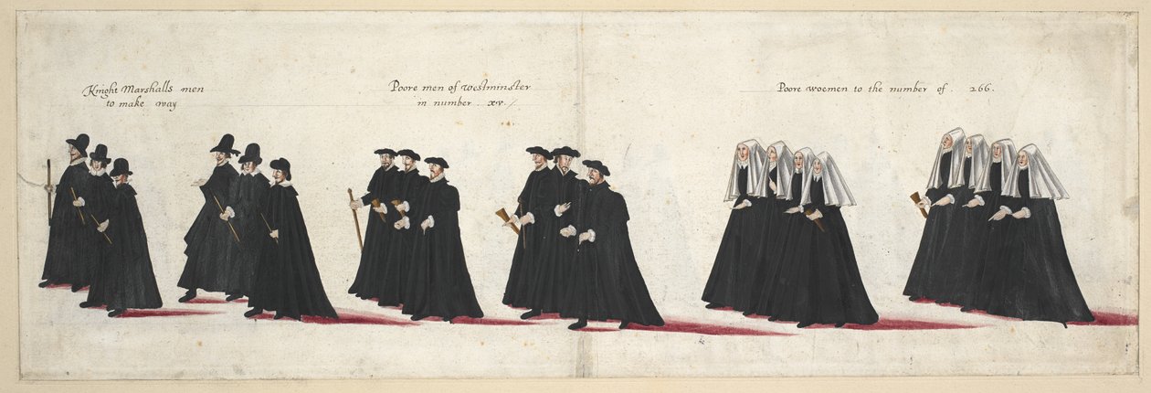 A procissão fúnebre da rainha Elizabeth I para a Abadia de Westminster, 28 de abril de 1603 de English School