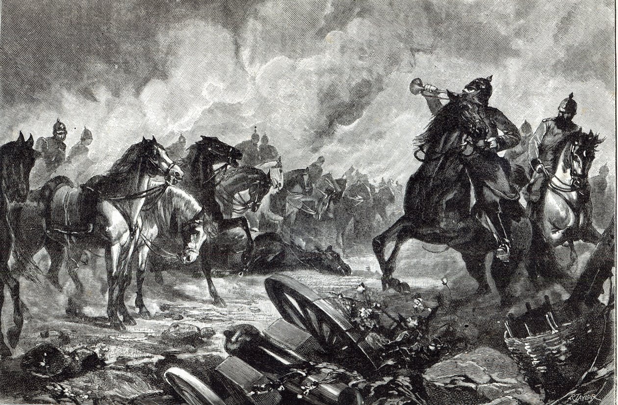 Os cavalos de Gravelotte, de &39;Leisure Hour&39;, 1888 de English School