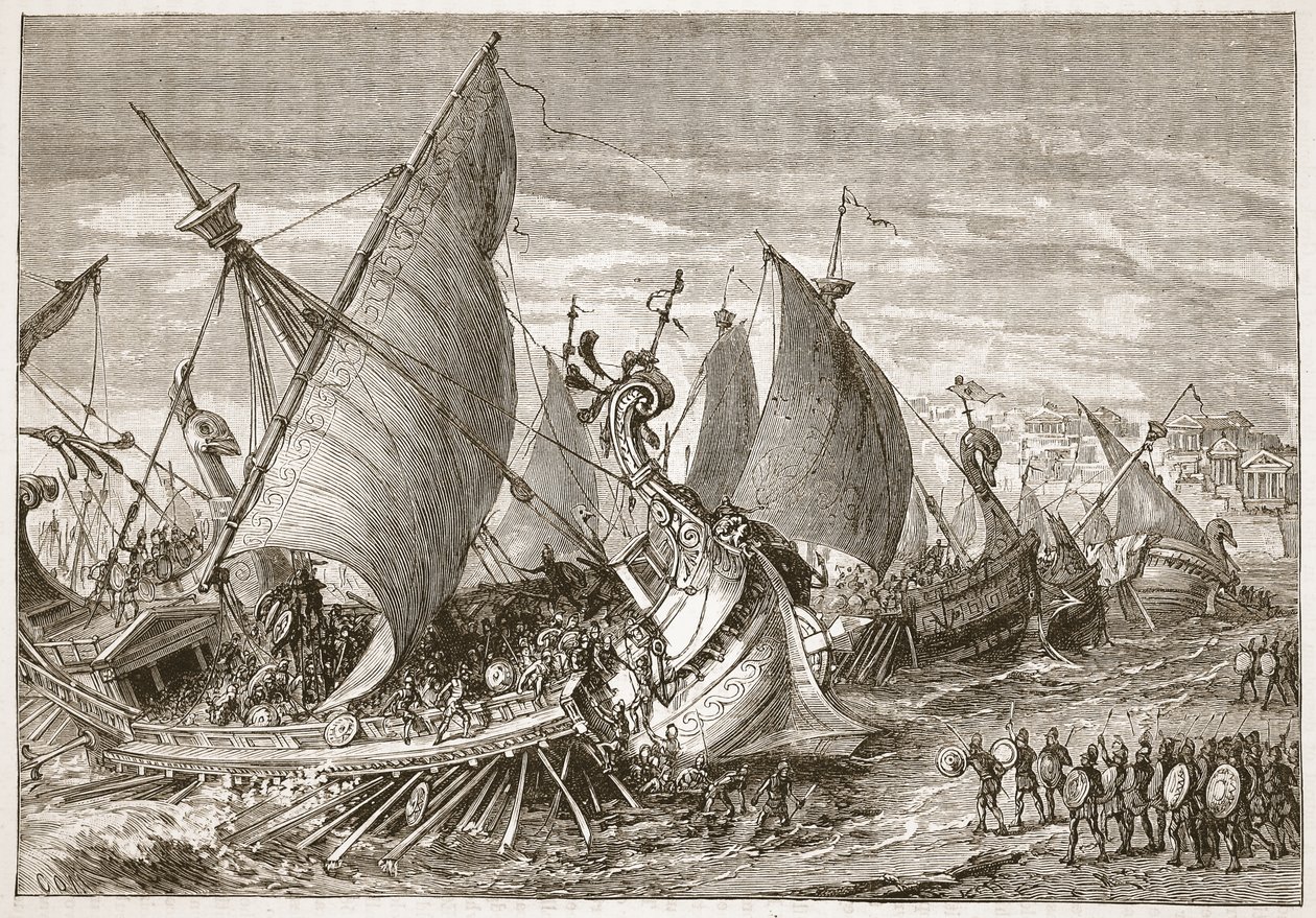 A batalha naval no porto de Siracusa de English School