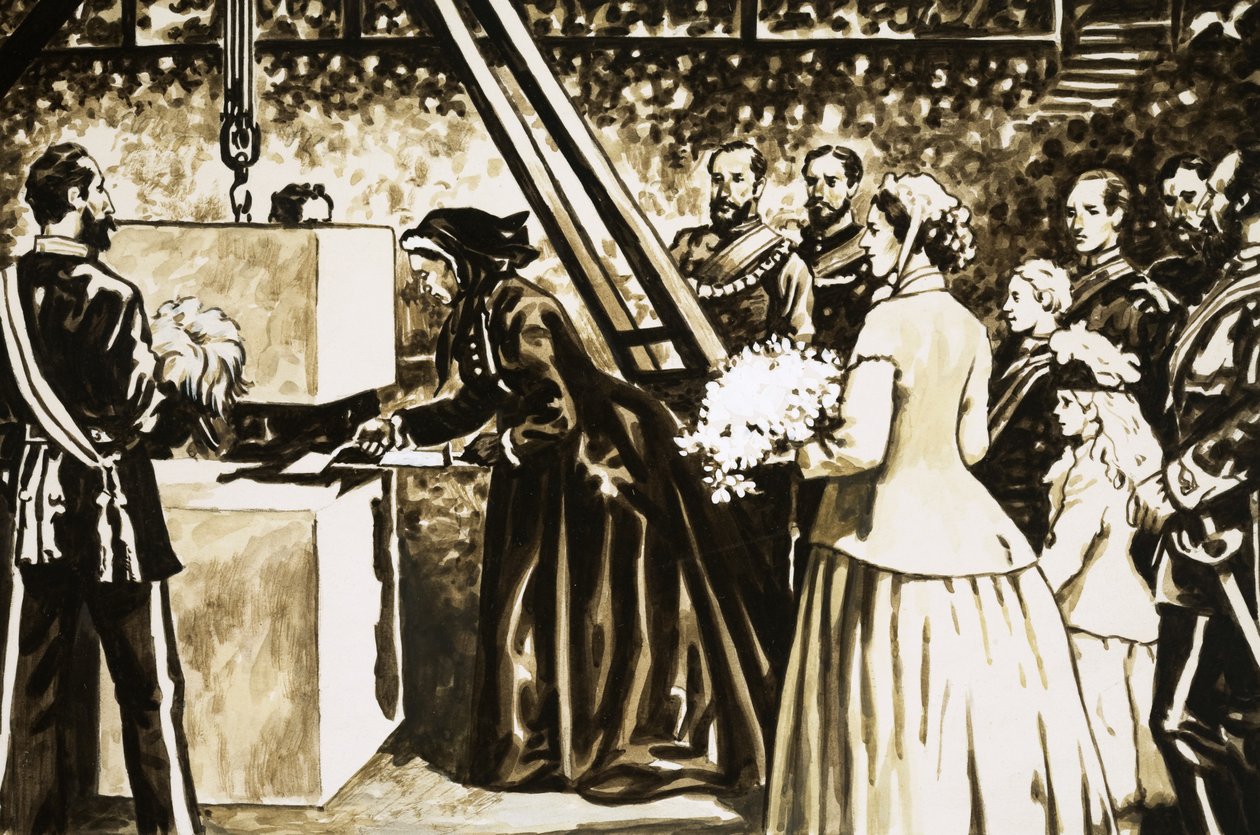 A inauguração do Albert Hall pela envelhecida Rainha Vitória em 1871 de English School
