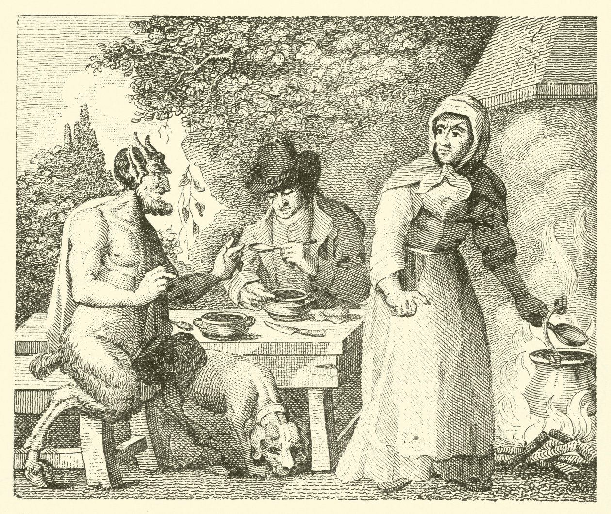 O sátiro e o viajante (gravura) de English School
