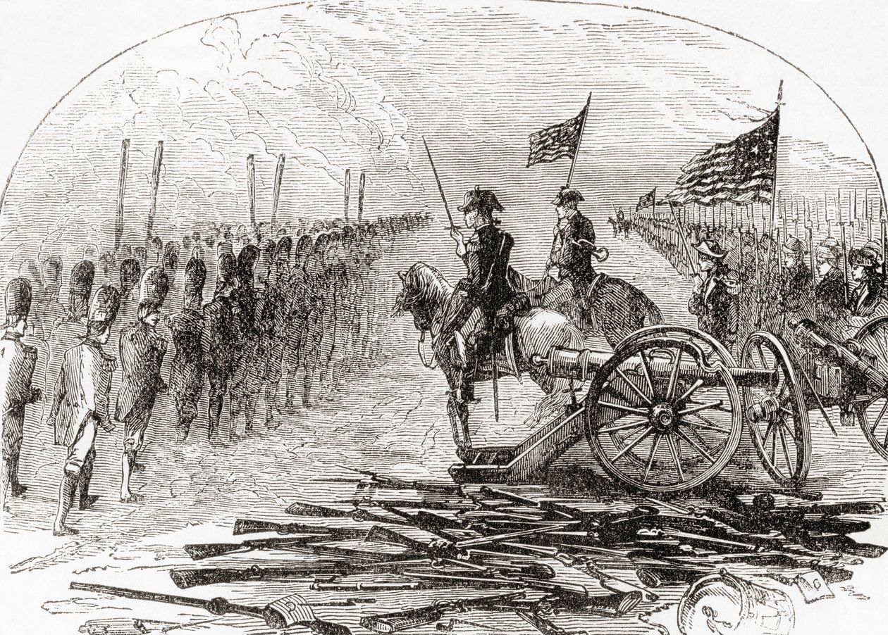 A rendição do General Burgoyne após a Segunda Batalha de Saratoga de English School