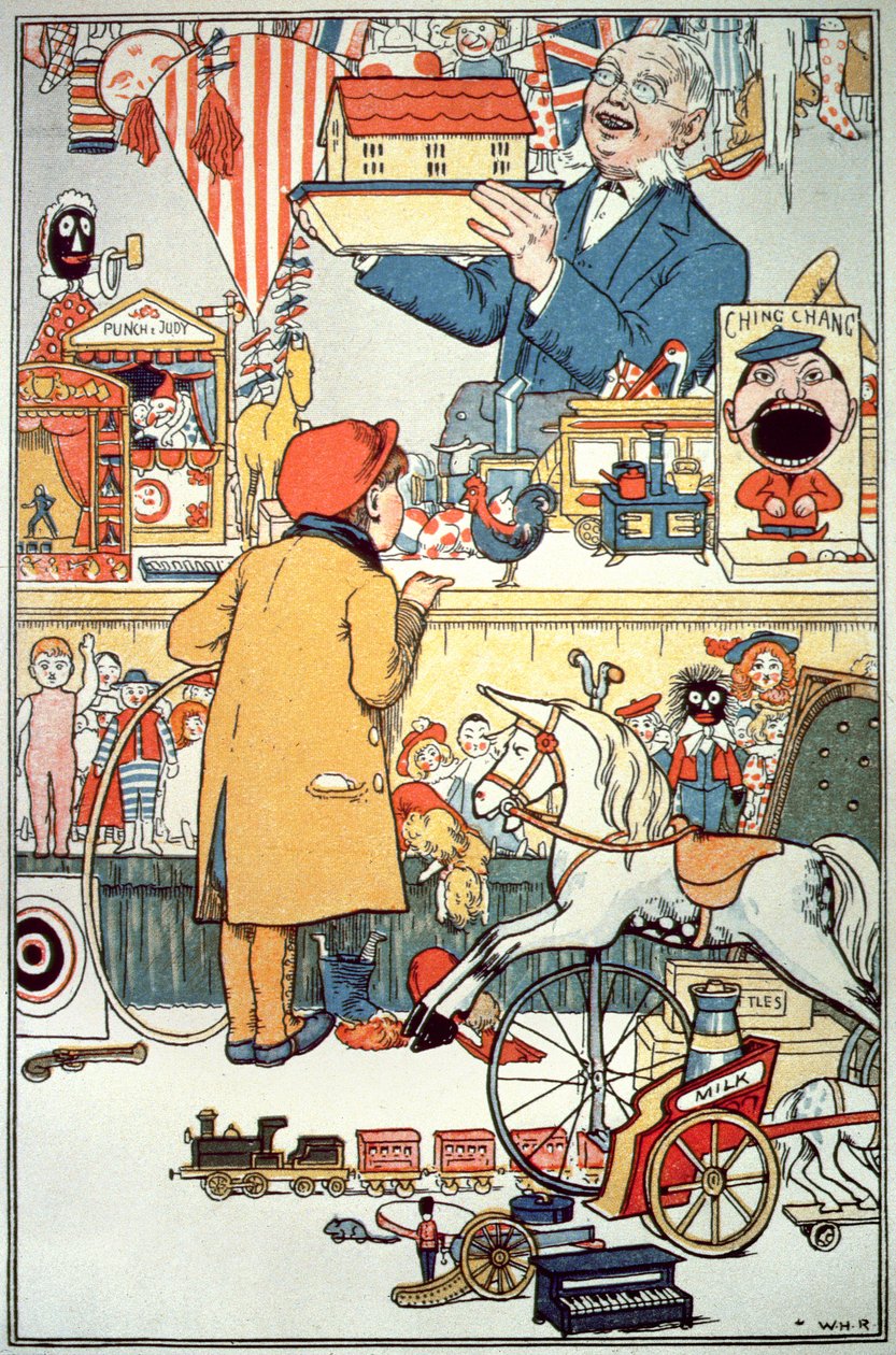 A loja de brinquedos, c.1910 de English School