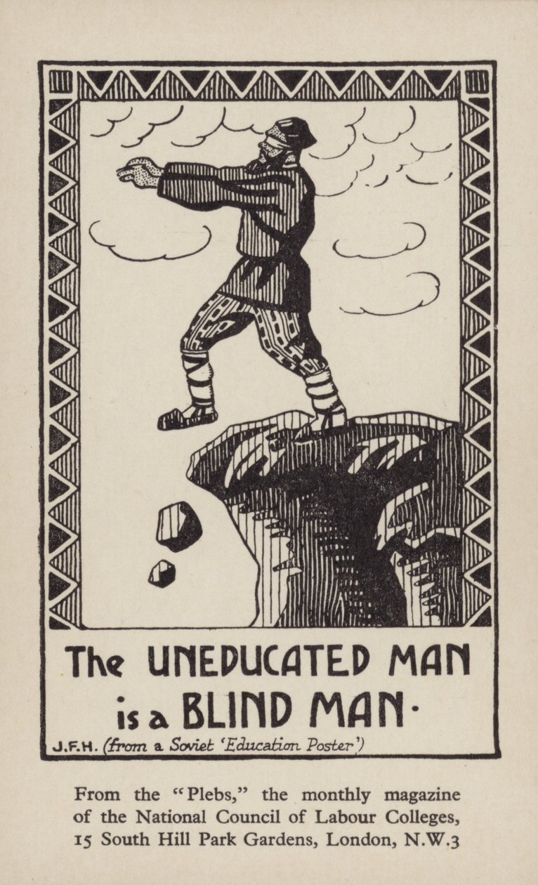 O homem sem instrução é um homem cego (litografia) de English School