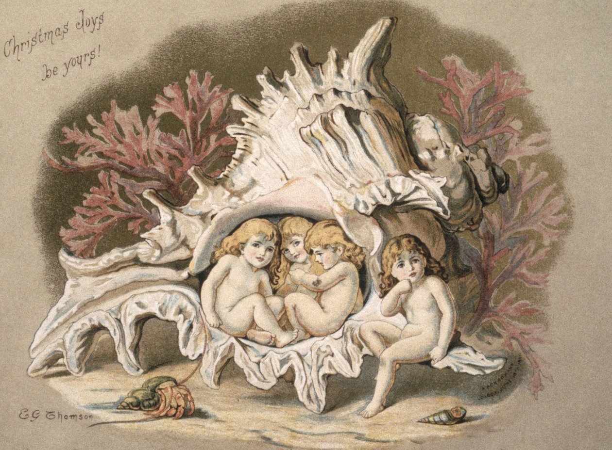 Os bebês da água, c.1880 de English School