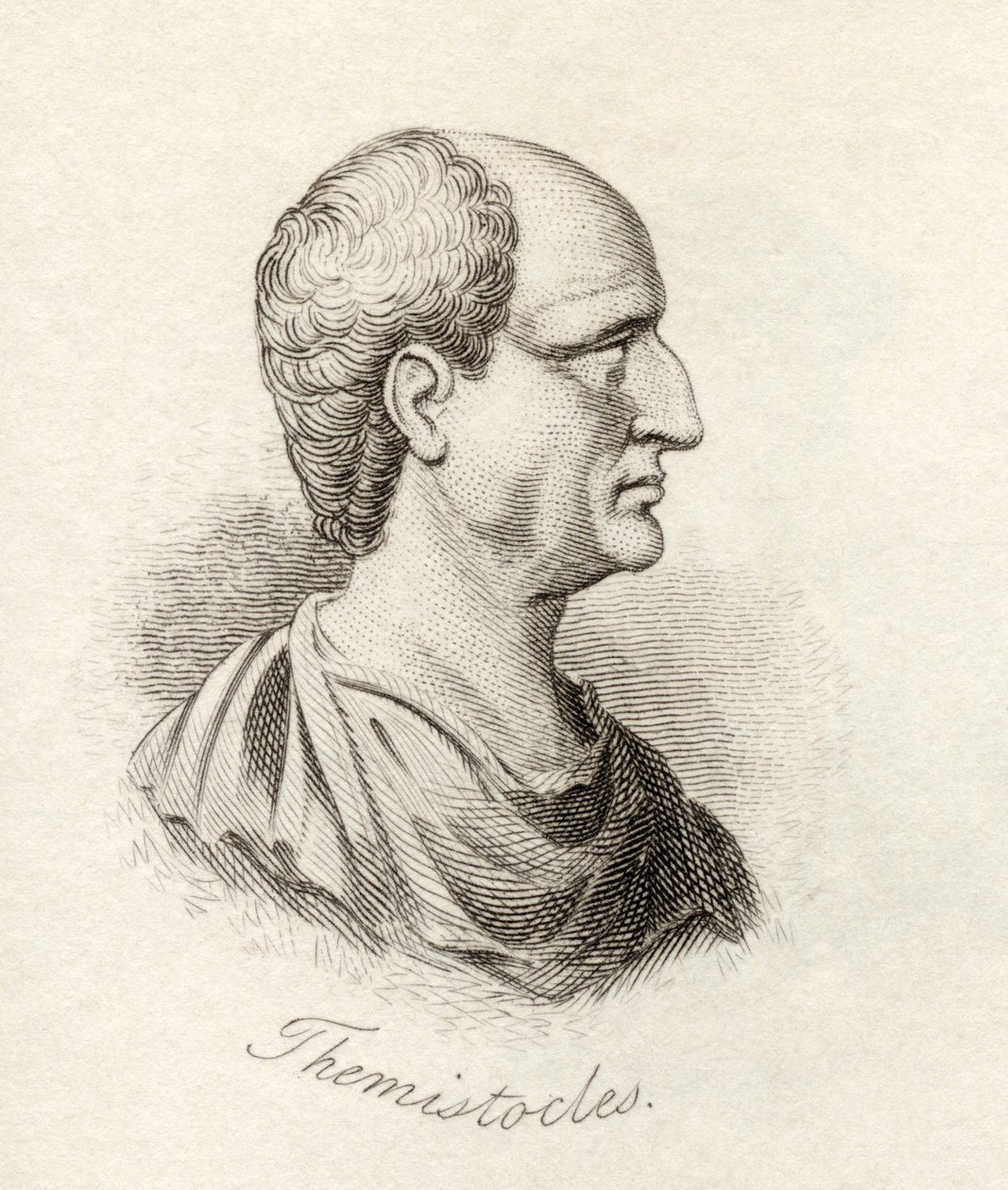 Temístocles, do "Dicionário Histórico de Crabb", publicado em 1825 de English School