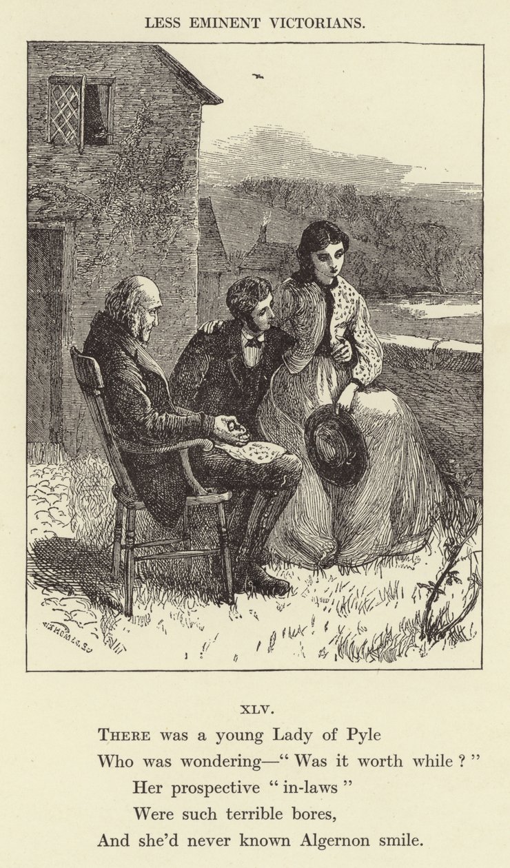 Havia uma jovem senhora de Pyle (gravura) de English School