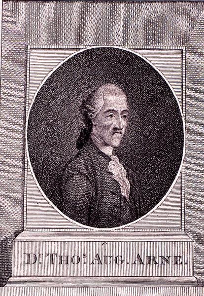 Thomas Augustine Arne (1710-78) (gravura) de English School
