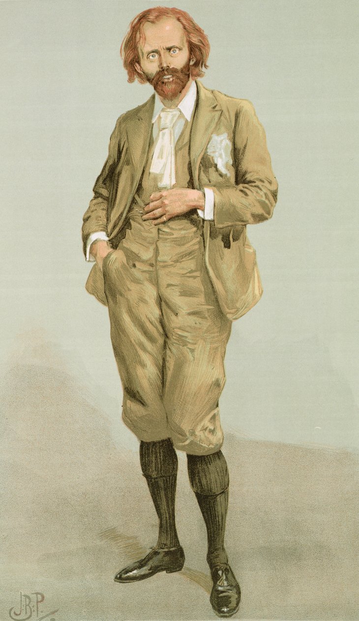 Thomas Hall Caine (1853-1931) ilustração de Men of the Day, publicado na Revista Punch, julho de 1896 de English School