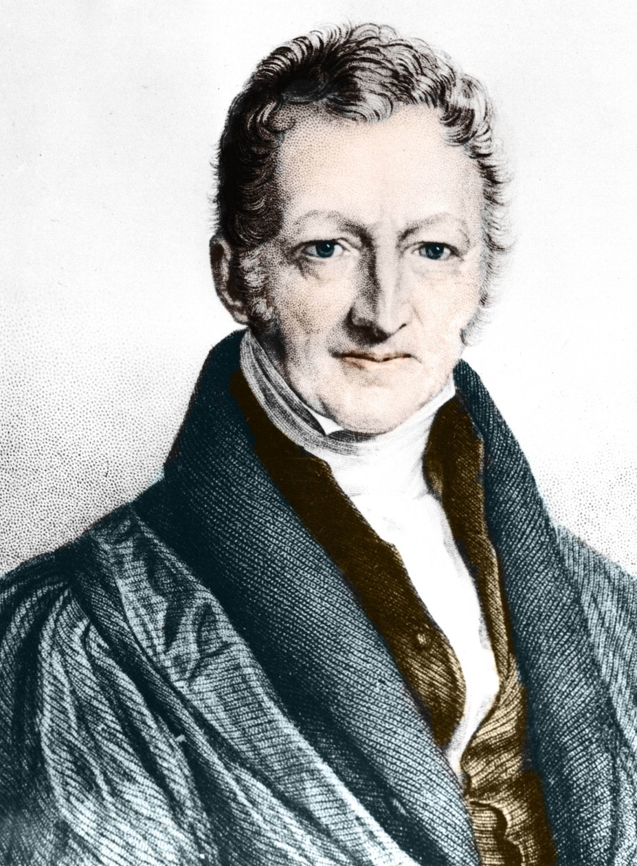 Thomas Robert Malthus (gravura colorida) de English School