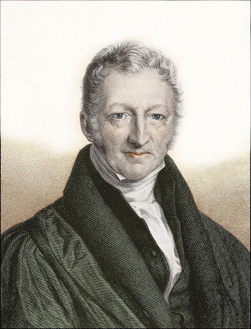 Thomas Robert Malthus (gravura colorida) de English School