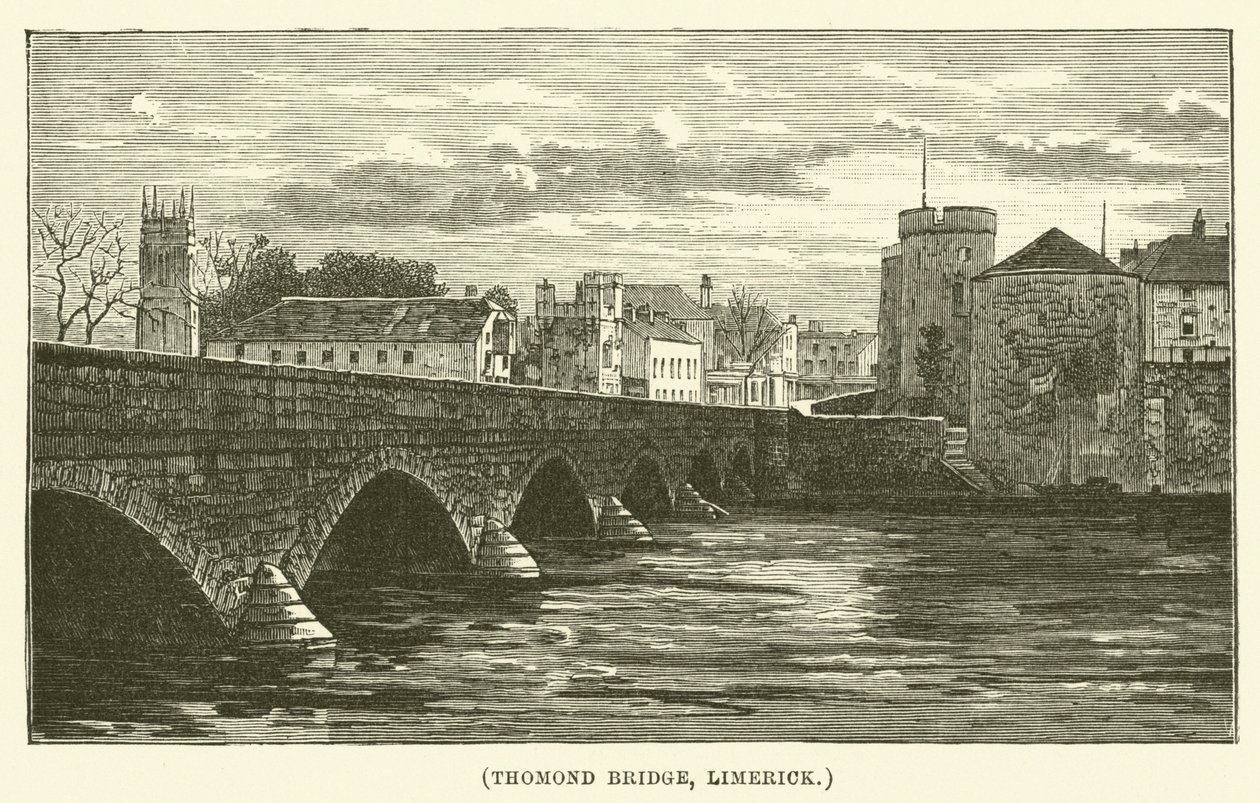 Ponte Thomond, Limerick (gravura) de English School