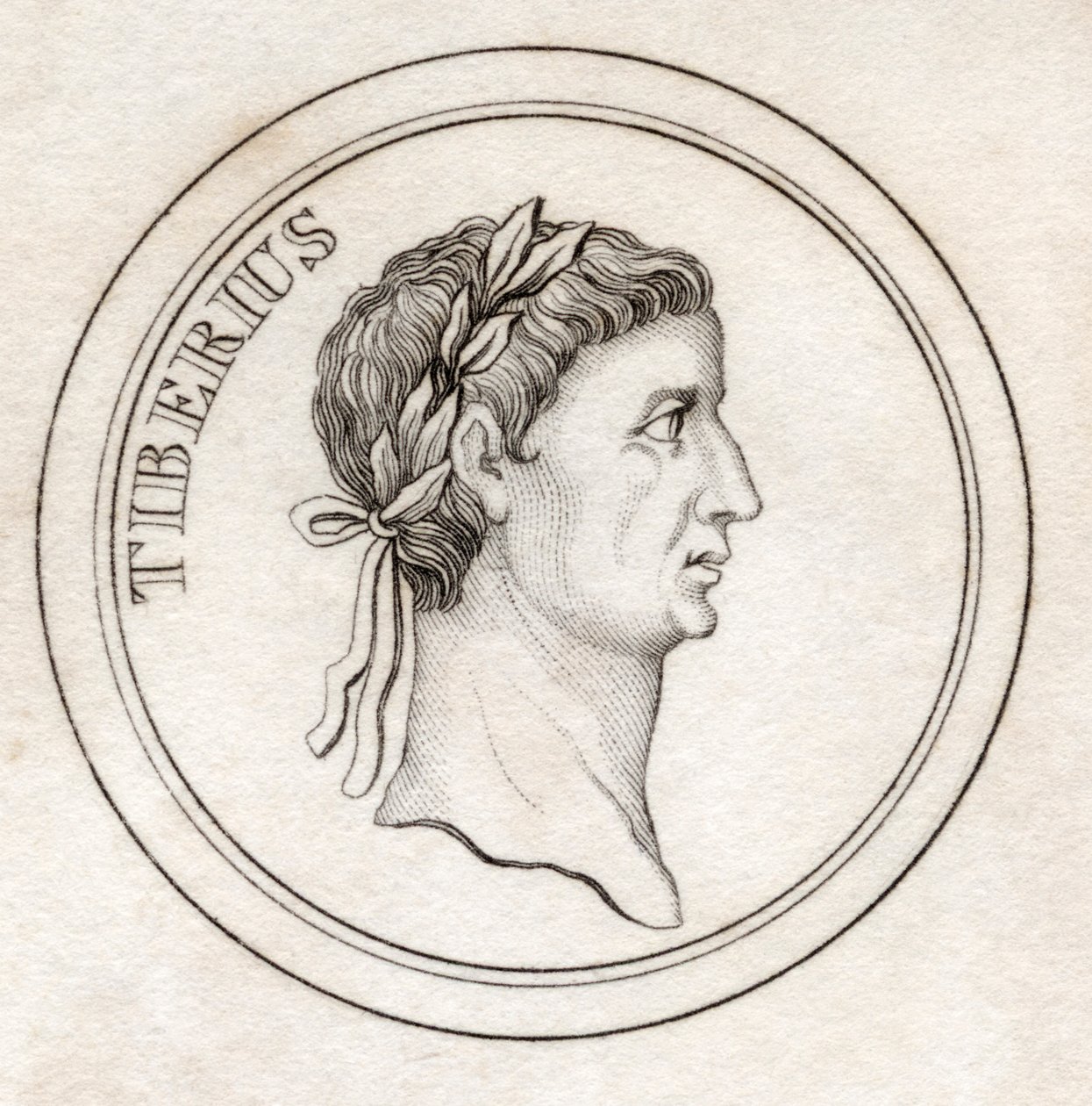 Tiberius I, do &39;Crabb&39;s Historical Dictionary&39;, publicado em 1825 de English School