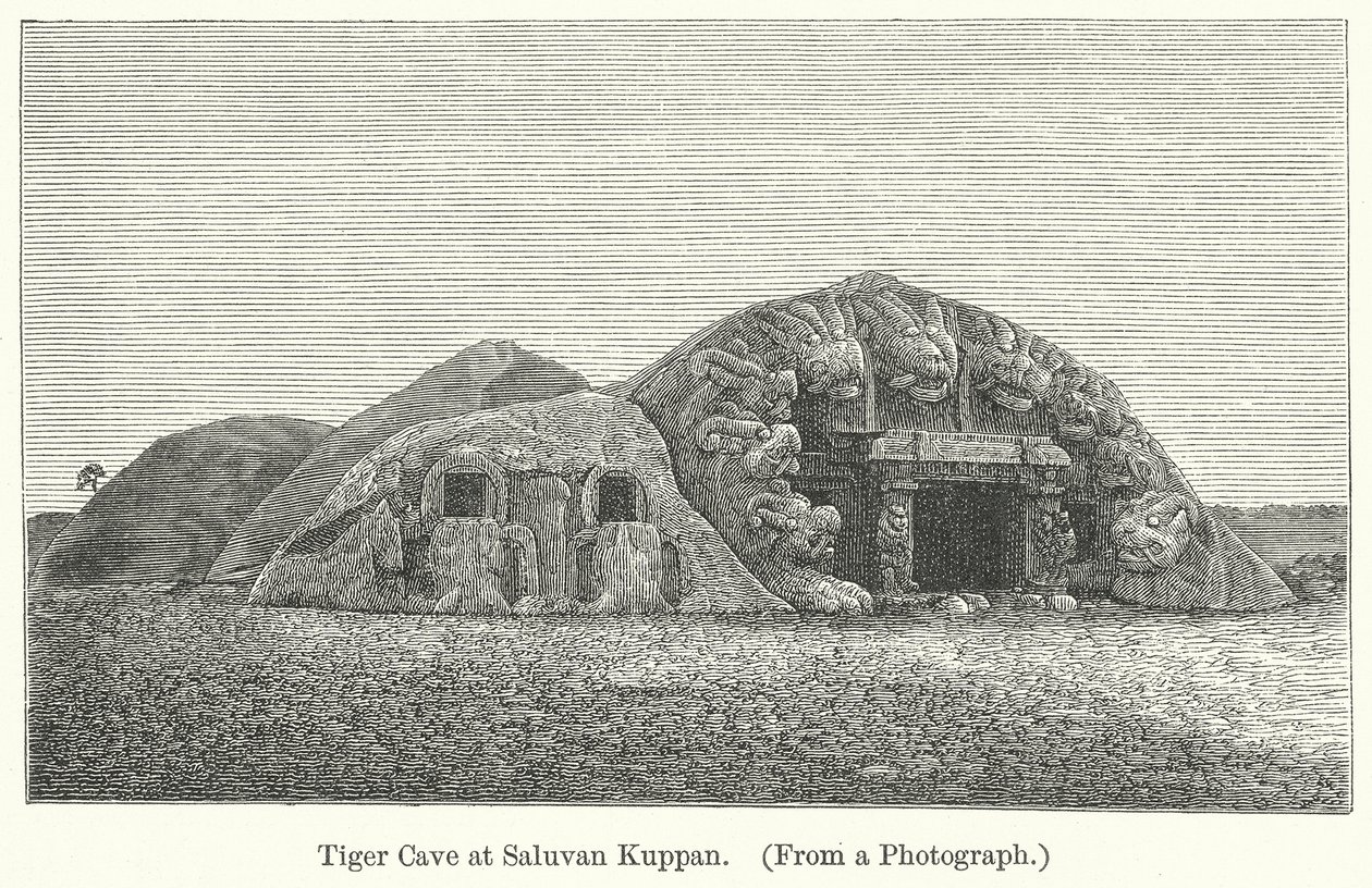 Gruta do Tigre em Saluvan Kuppan (gravura) de English School