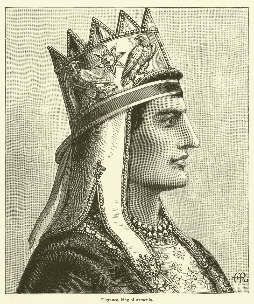 Tigranes, rei da Arménia (gravura) de English School