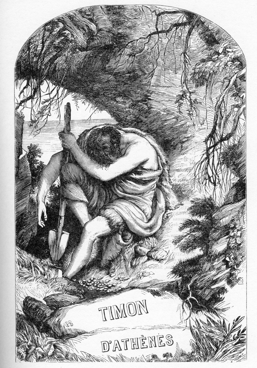Timon of Athens (The Life of Tymon of Athens) - Ilustração em "Completes de William Shakespeare" 1866 - As ilustrações e a forma geral desta edição são emprestadas do Shakespeare ilustrado de Cassell, publicado em Londres de English School