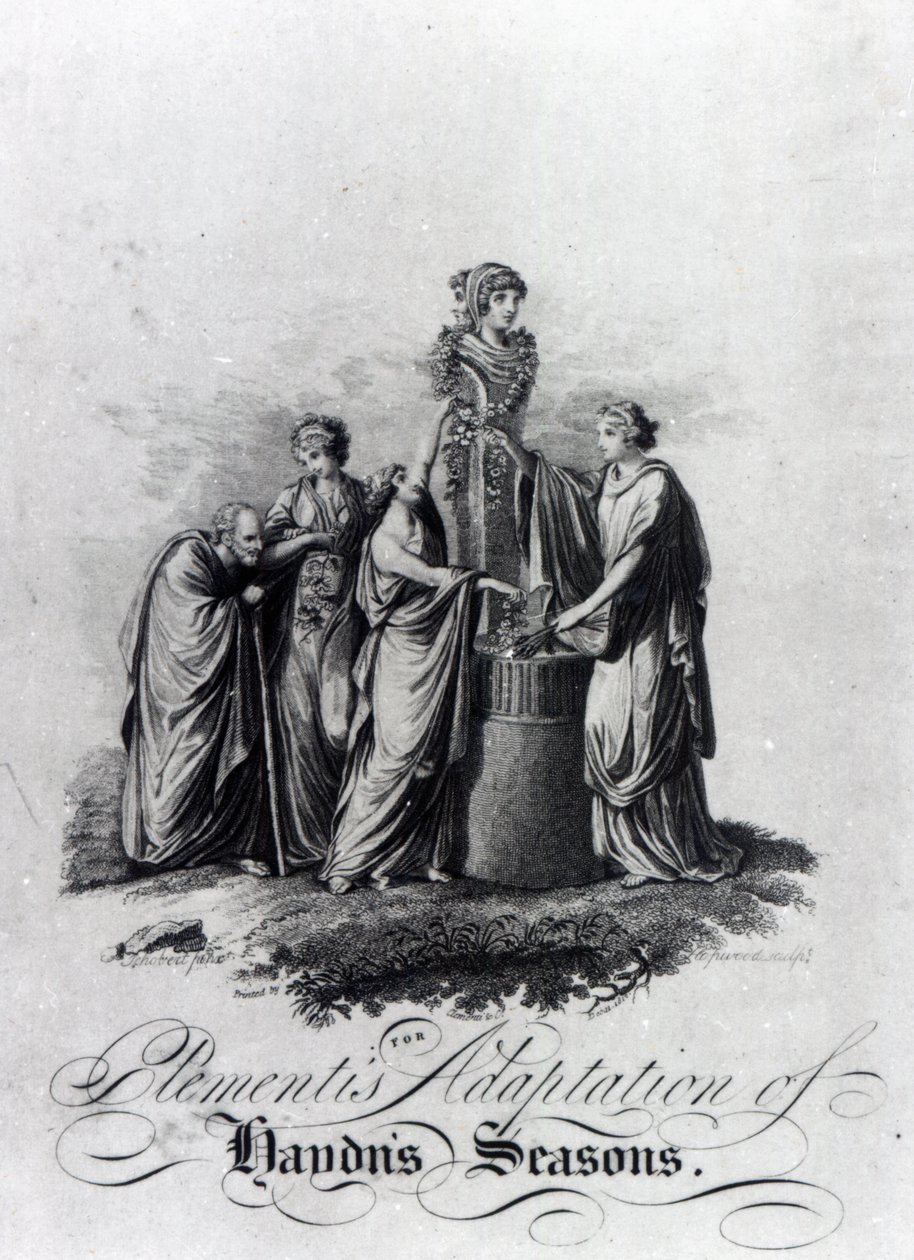 Página de título da adaptação de Muzio Clementis para piano de Joseph Haydns oratorio The Seasons de English School