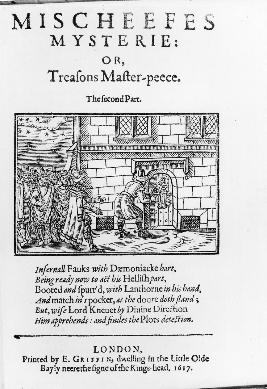 Página de rosto para Mischeefes Mysterie ou Treasons Master-peece - A segunda parte de John Vicars 1617 de English School