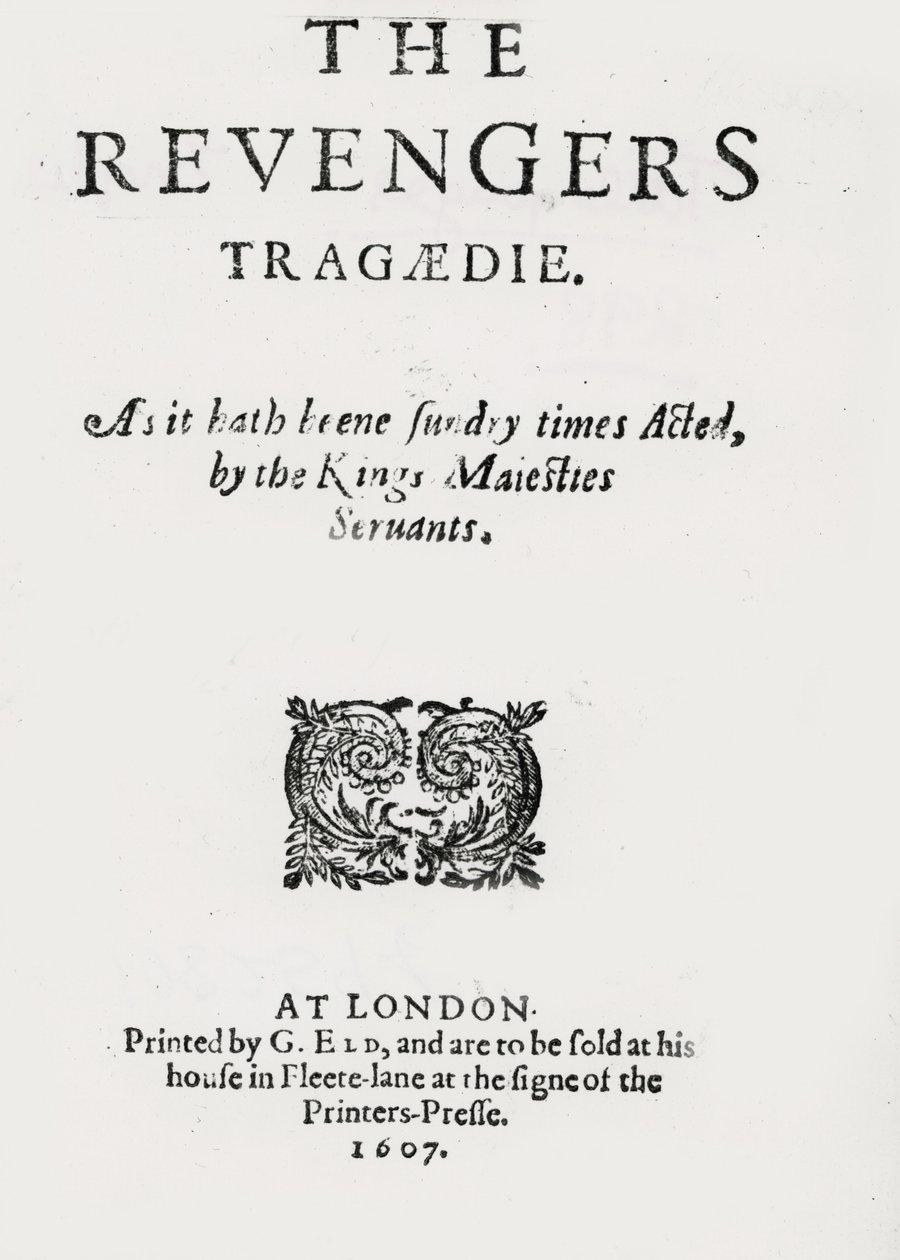Página de título de "A Tragédia do Revendedor" por Thomas Middleton de English School