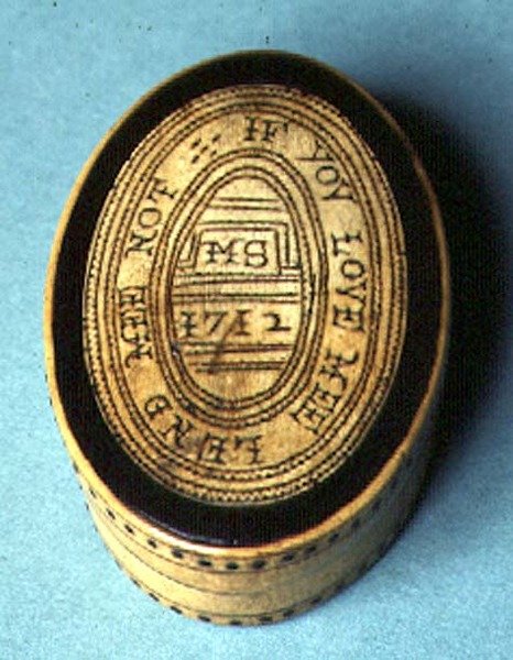 Caixa de tabaco, 1712 (madeira) de English School