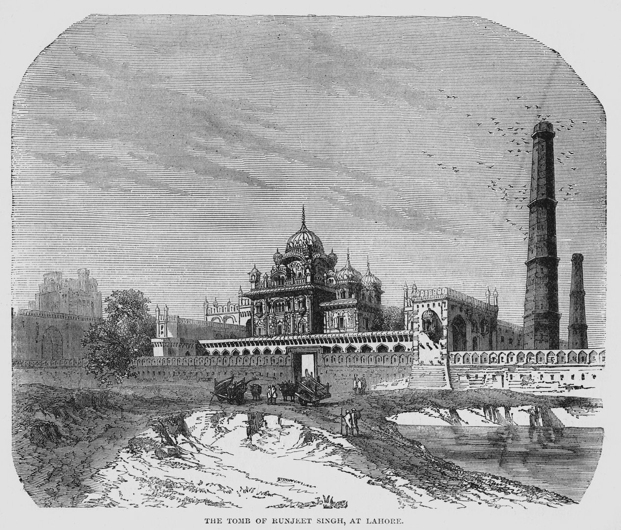Túmulo de Runjeet Singh em Lahore (gravura) de English School