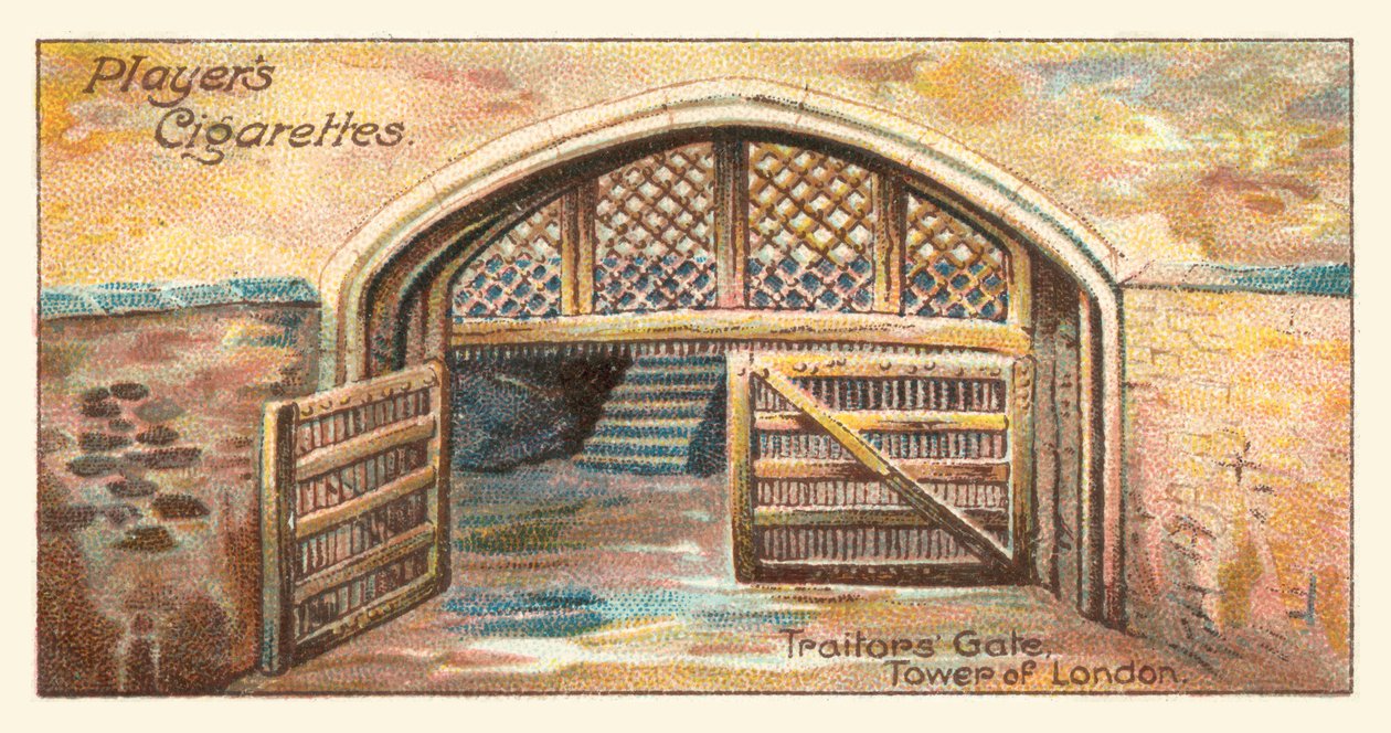 Porta dos Traidores, Torre de Londres (cromolitografia) de English School
