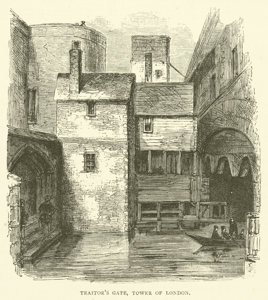 Porta do Traidor, Torre de Londres (gravura) de English School