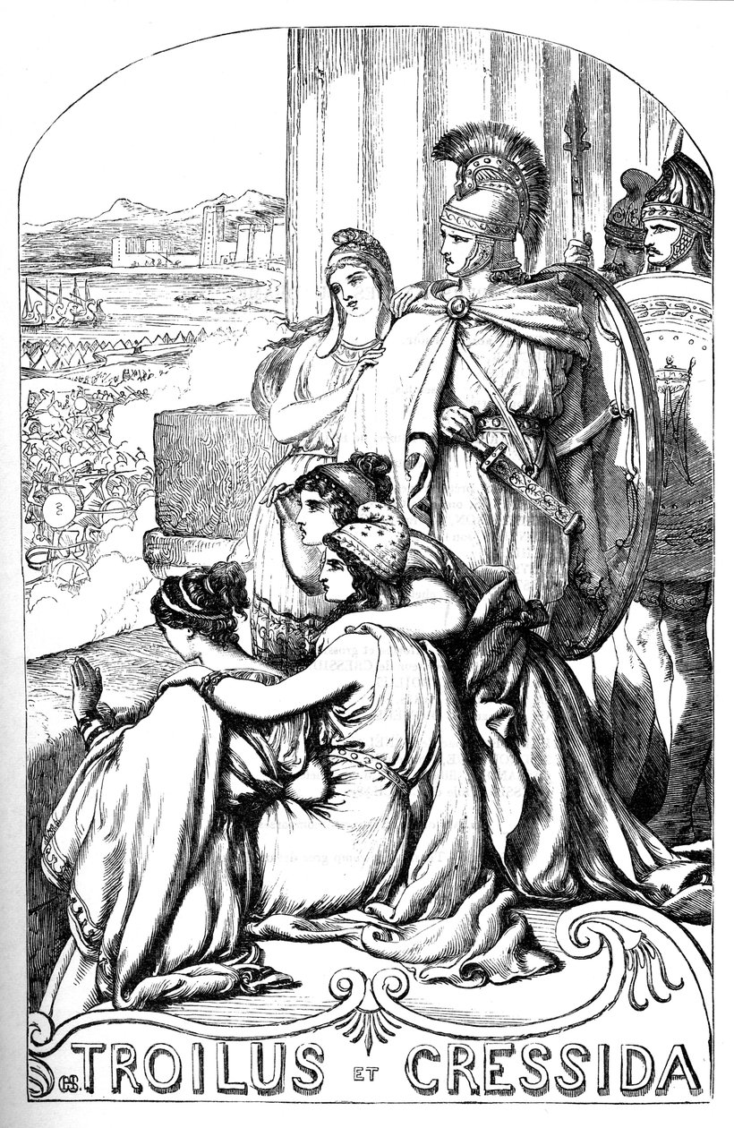 Troilus et Cressida - (Troilus e Cressida) - Ilustração em "Works complete by William Shakespeare" 1866 - As ilustrações e a forma geral desta edição são emprestadas do Shakespeare ilustrado de Cassell, publicado em Londres de English School
