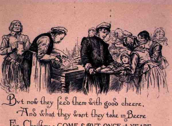 Tudor Christmas Cheer (gravura) de English School