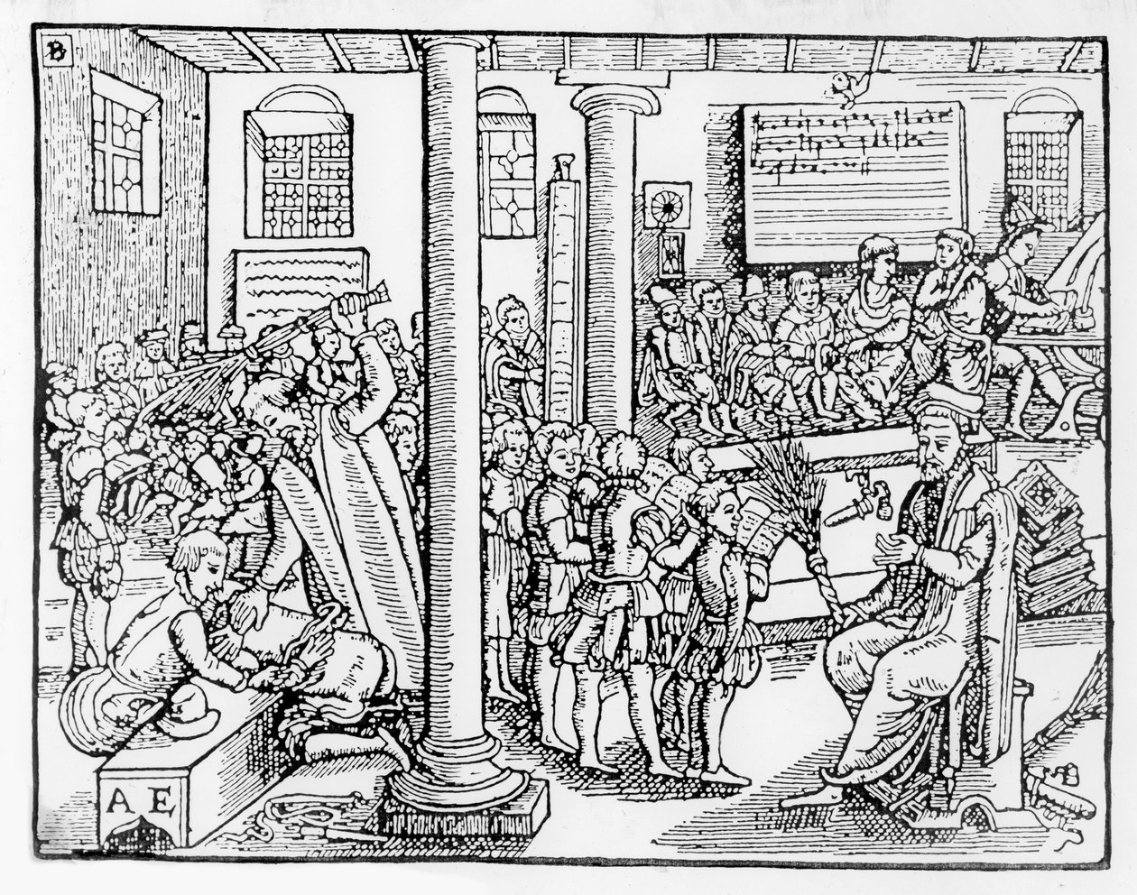 Escola de gramática Tudor (xilogravura) de English School