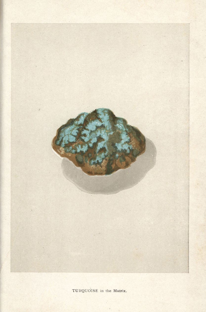 Turquesa na matriz, de "Precious Stones and Gems" de Edwin Streeter, Londres, George Bell & Sons de English School