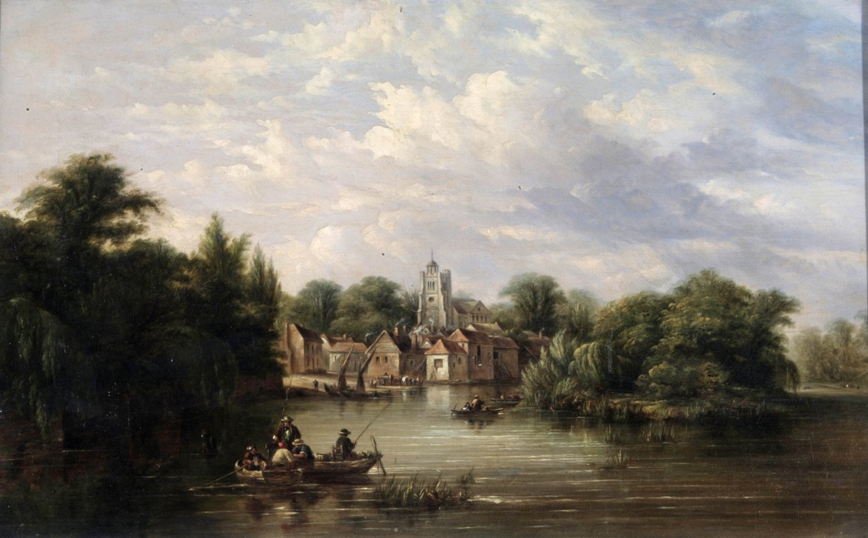 Twickenham Church, o Embankment e Eel Pie Island, Middlesex, depois de 1713 de English School