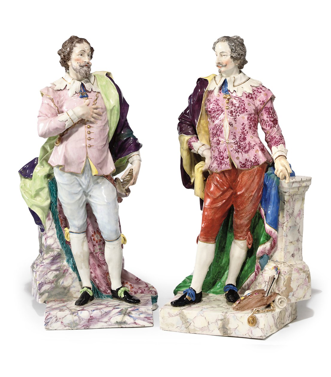 Duas figuras históricas de cavalheiros, c.1810 de English School