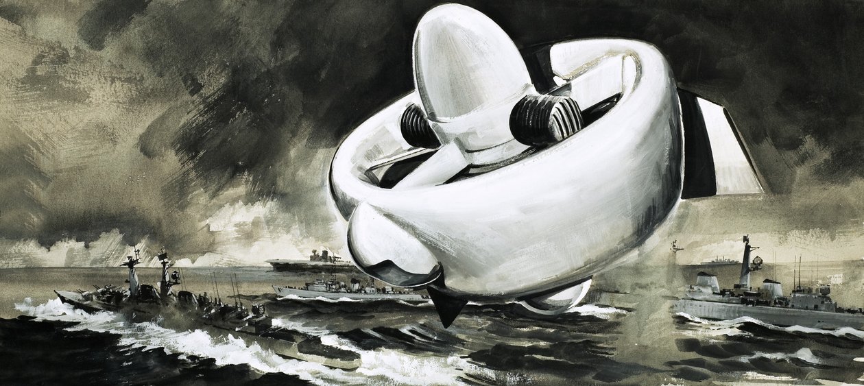 Aparelho voador não identificado sobrevoa navios no mar (época da Segunda Guerra Mundial) de English School