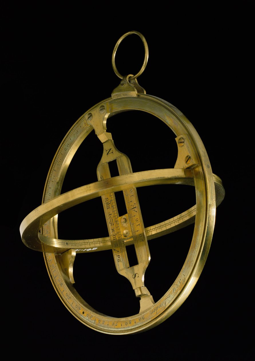 Relógio de sol do anel equinocial universal, c.1800 (latão) de English School