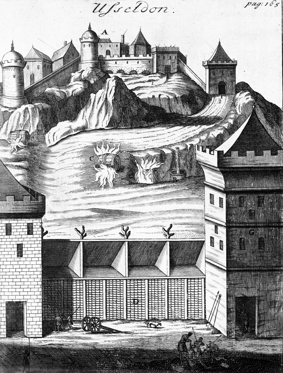 Usseldon, ilustração para &39;Os comentários de Júlio César sobre suas guerras na Gália e a guerra civil com Pompeu&39; traduzida para o inglês por Martin Bladen, publicada em 1706 de English School