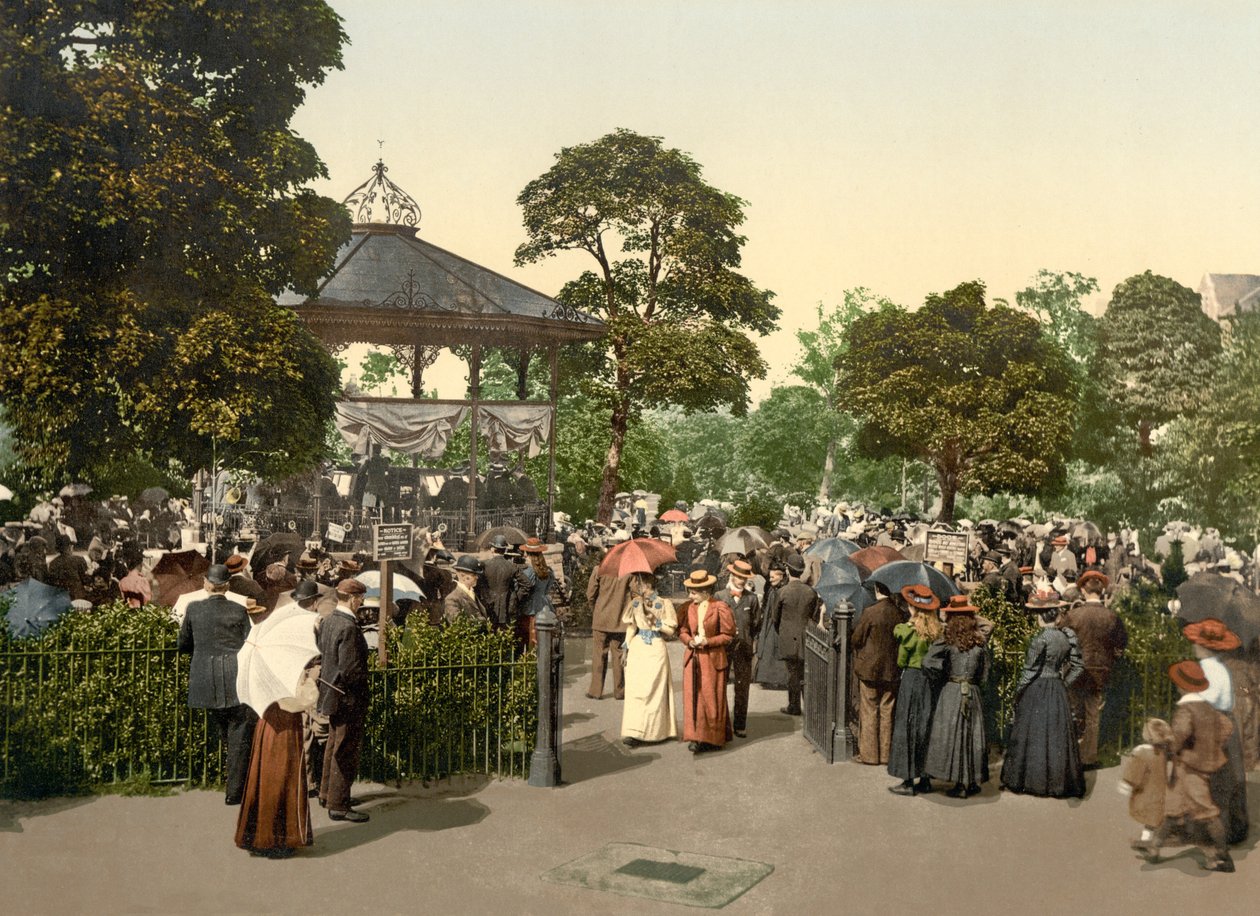 Valley Gardens, Harrogate, pub. 1900 (litografia a cores) de English School