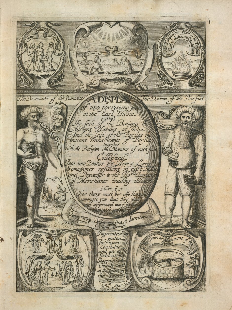 Várias Seitas e Rituais, ilustração de "Uma exposição de duas seitas forraigne na Índie Oriental de English School