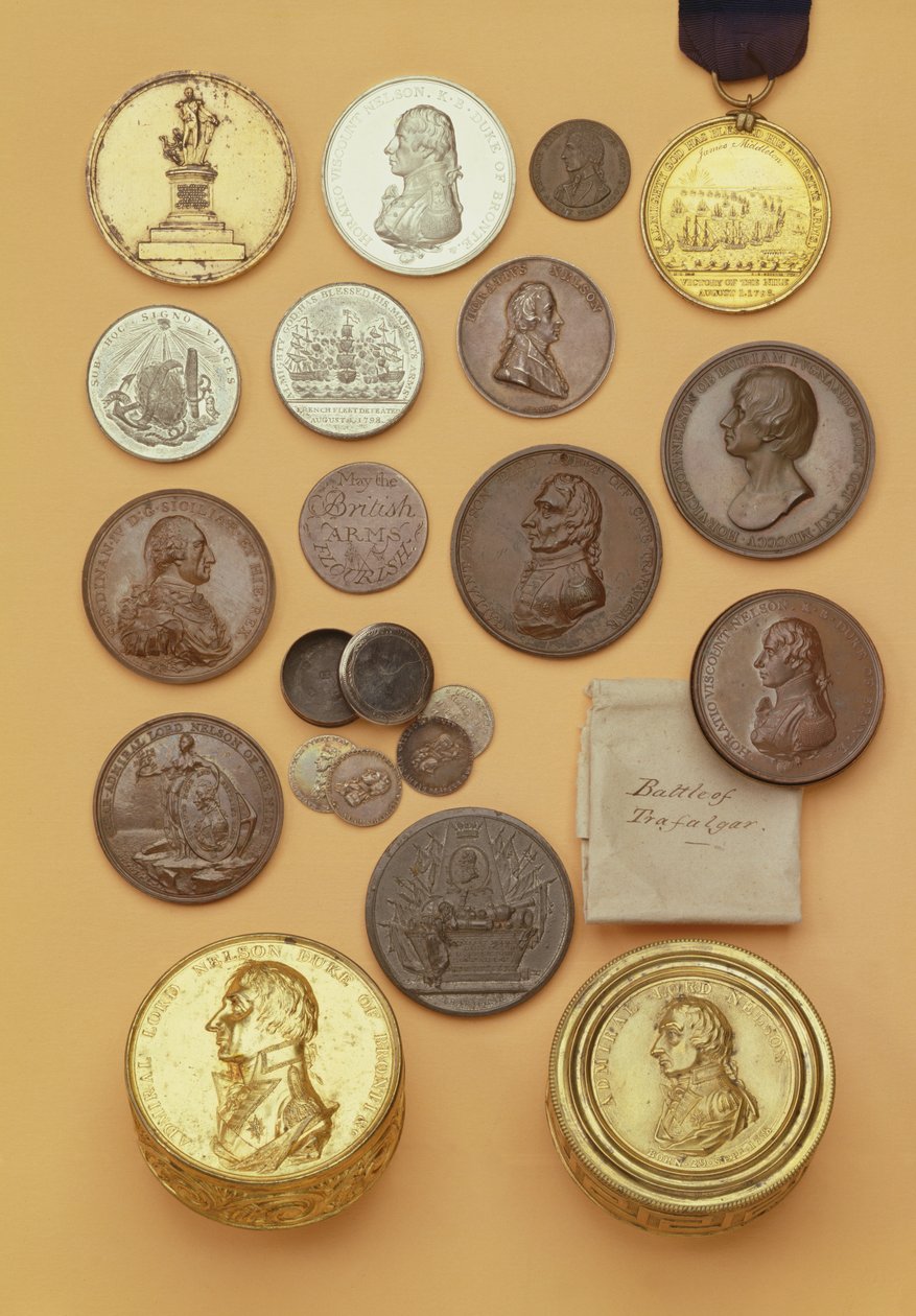 Várias medalhas relativas ao almirante Lord Nelson, 1798-1805 (metal) de English School