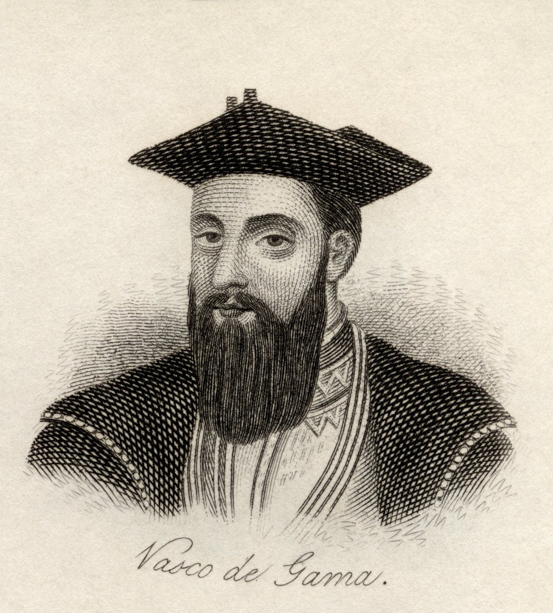 Vasco da Gama, do &39;Crabb&39;s Historical Dictionary&39;, publicado em 1825 de English School