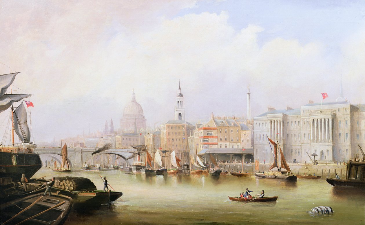 Ver abaixo o Tamisa com Blackfriars e St. Pauls Cathedral Beyond de English School