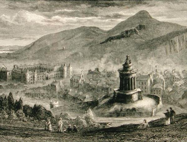 Vista do Monumento Burns, Calton Hill, Edimburgo em c.1880, de 