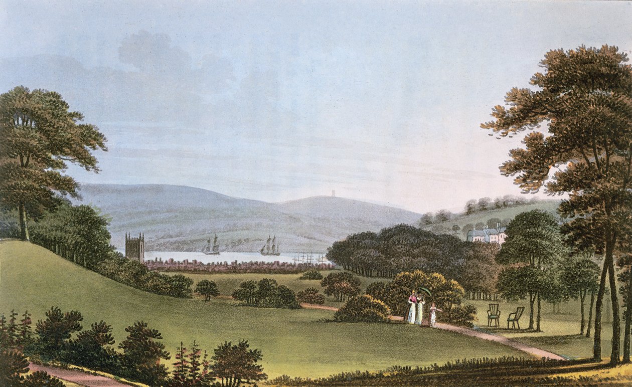 Vista do forte, perto de Bristol, 1802 de English School