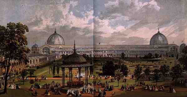 Vista do Jardim Hortícola do exterior da Grande Exposição de 1851, de Dickinson