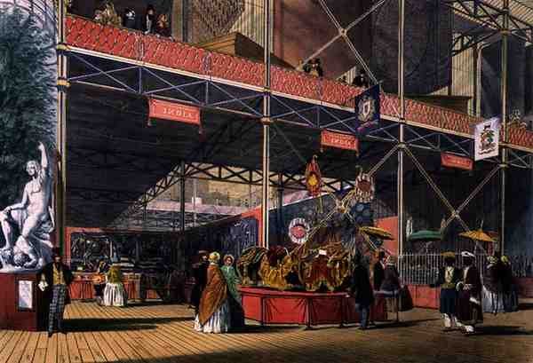 Vista da secção Transept of the India da Grande Exposição de 1851, de Dickinson