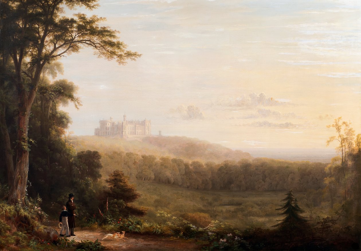 Vista do castelo Belvoir, c.1820 de English School