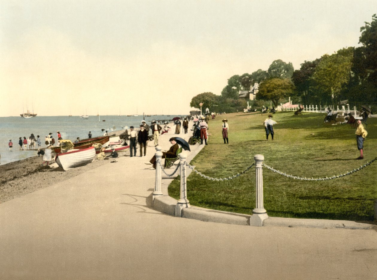 Vista de Cowes (foto colorida à mão) de English School