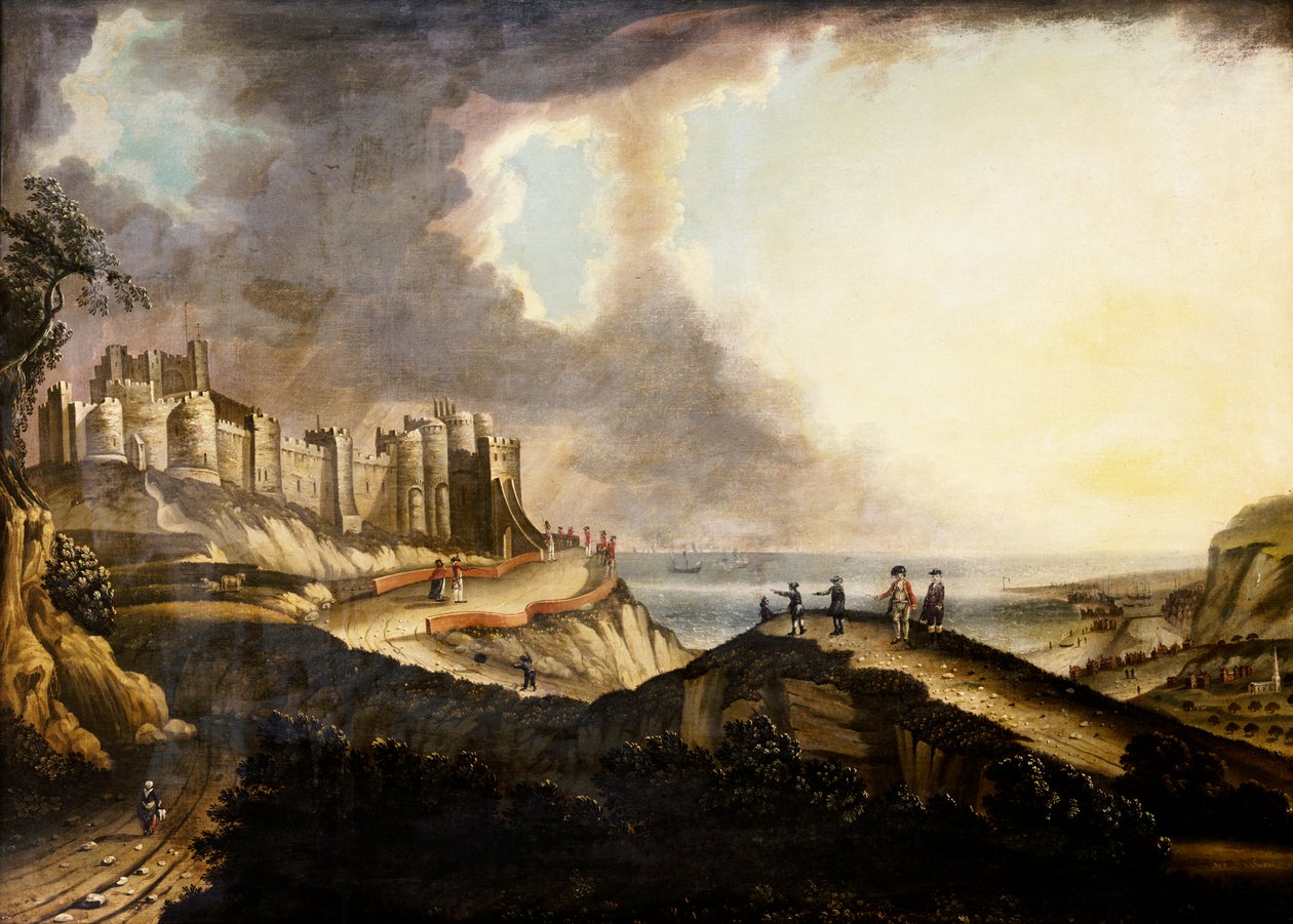 Vista do Castelo de Dover (óleo sobre tela) de English School