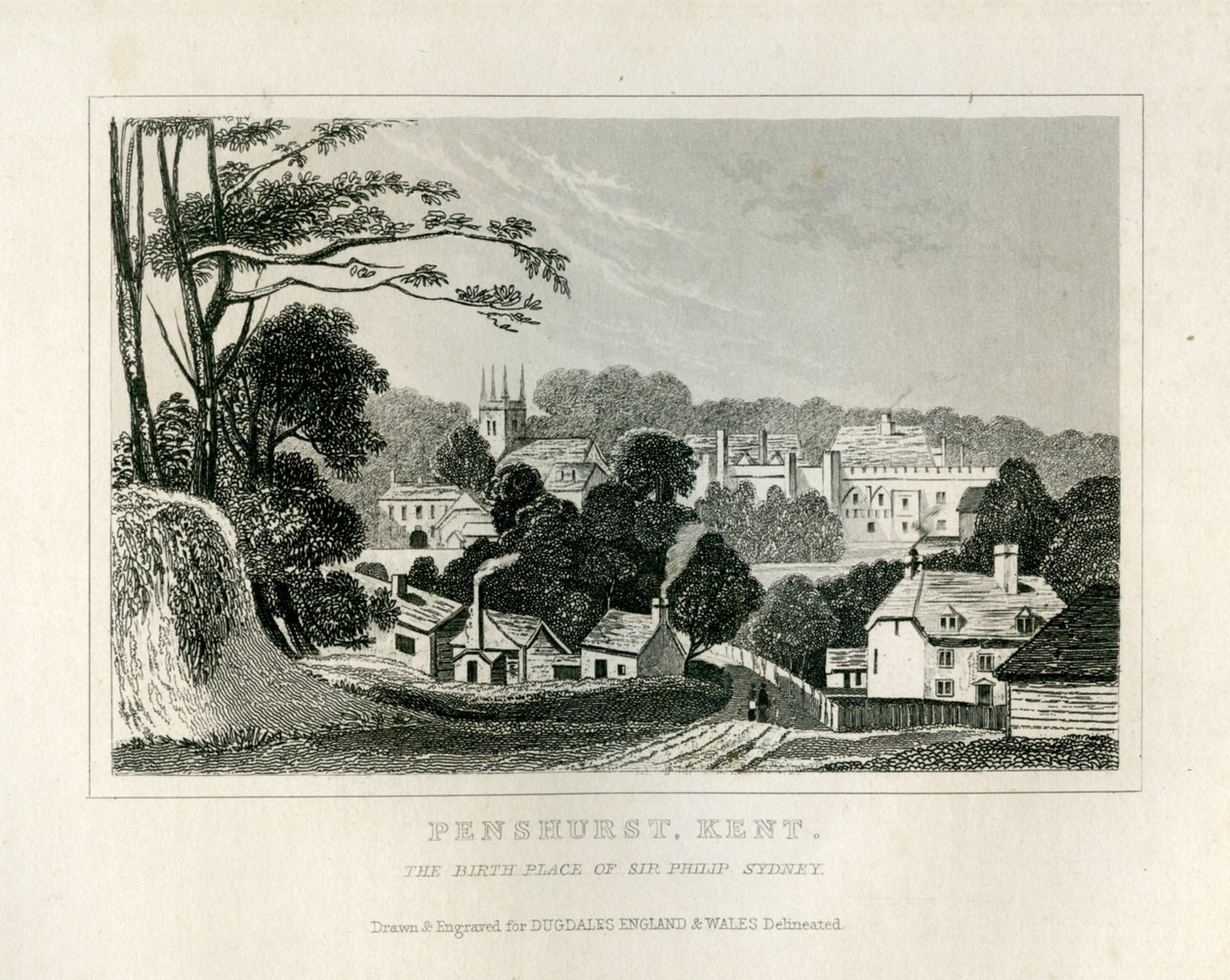 Vista de Penshurst, Kent, c.1840 de English School